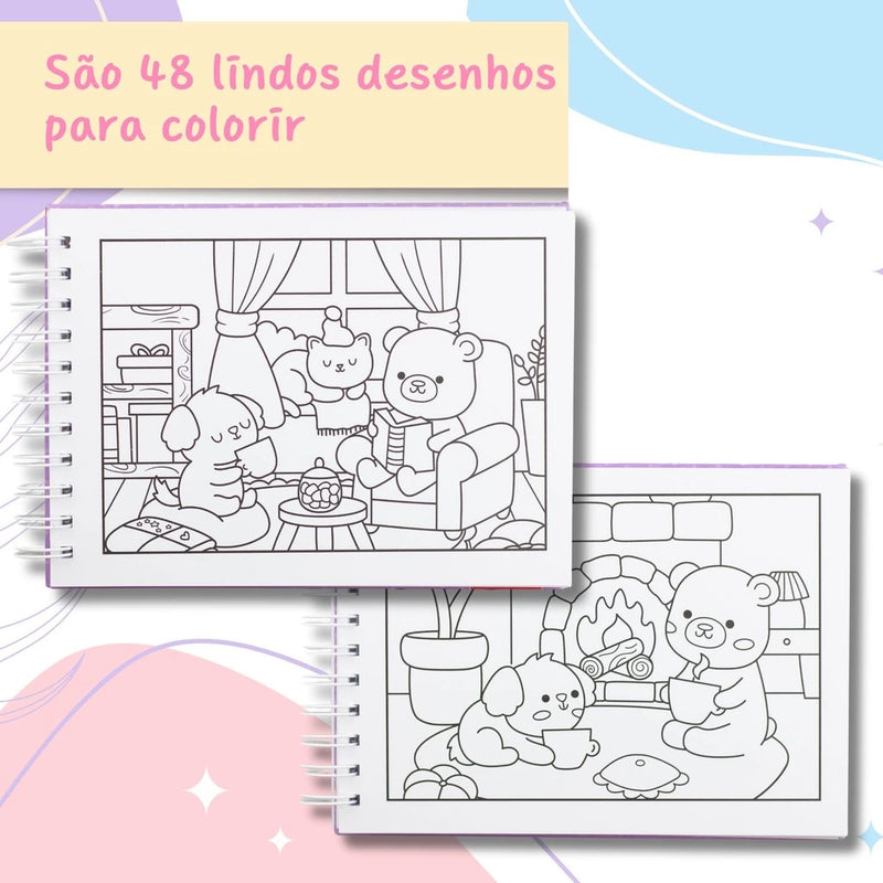 Kit de Colorir Cozy Friends - Casa Equipada