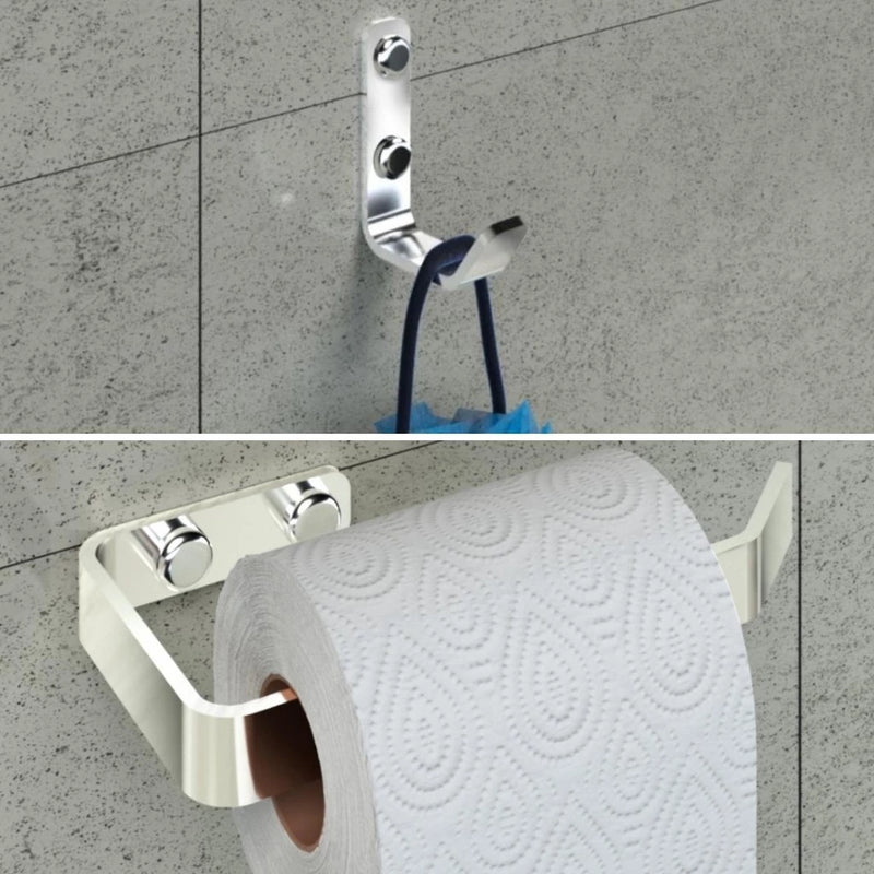 Kit Acessórios Banheiro Cromado 4 Peças