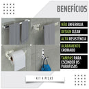 Kit Acessórios Banheiro Cromado 4 Peças